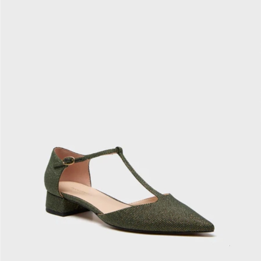 Tuckernuck Olive Lurex Jacquard Collins Flats